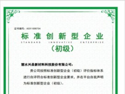 全縣首家！遂昌一企業(yè)通過國家級標(biāo)準(zhǔn)創(chuàng)新型企業(yè)認(rèn)定